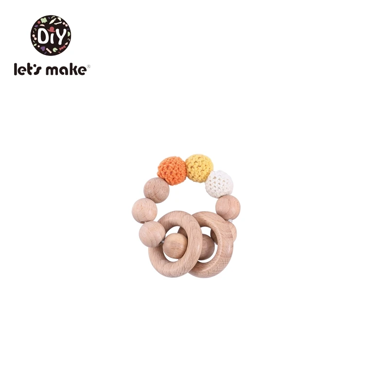 yellow bracelet Детское Зубное кольцо от компании Let's Make; зубное кольцо игрушки, не содержащие БИСФЕНОЛ 2 шт./компл. браслет из бука кольцо заячьими ушками животного с цветочным принтом и героями мультфильмов против грызунов нового дизайна Прорезыватель для зубов - Цвет: yellow bracelet