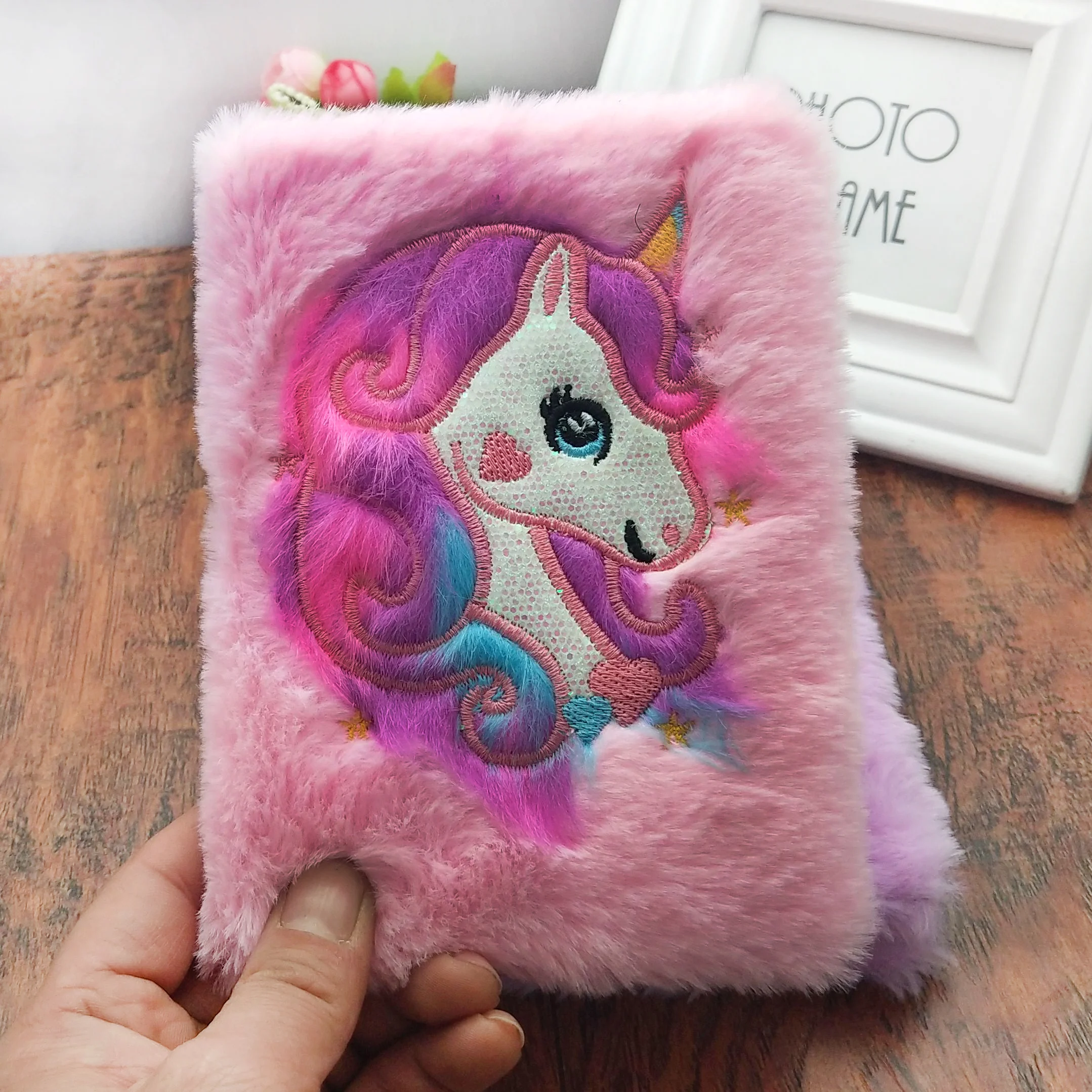 Kawaii A6 Единорог вышитый плюшевый блокнот студенческий офис подарок для детей