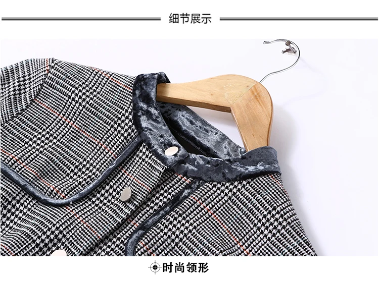 AliExpress осень и зима стиль клетчатое приталенное облегающее бархатное платье с вырезом лодочкой и большим подолом женское платье