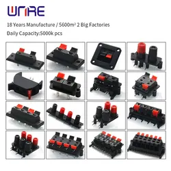 10/20pcs 2 3 4 Positions Connector Terminal Push In Jack Load Spring 4 Poles Audio Speaker Terminals Plug Socket Wire Clip