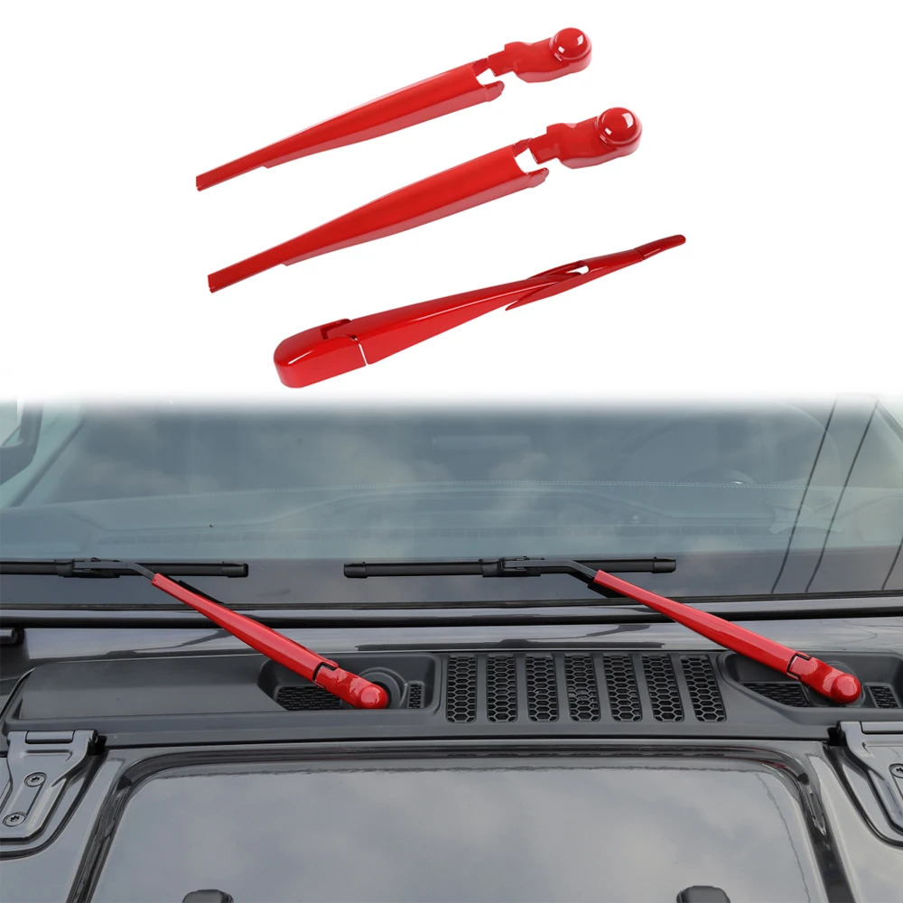 Для Jeep Wrangler JL автомобильный передний и Стеклоочиститель заднего окна лезвия украшения крышки наклейки ABS пластиковые аксессуары 8 шт. красный хром