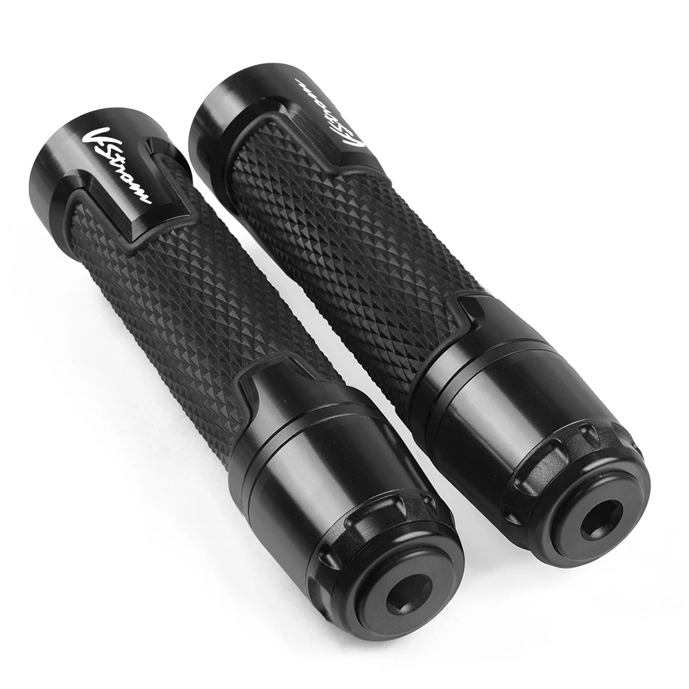 Universal CNC Aluminum Motorcycle Accessories handlebar hand bar Handle Grips Motorbike Hand Bar Grip Rubber FOR SUZUKI V-STROM