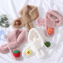 Г. Милый меховой шарф с рисунком, кольцо, Осень-зима, стиль, сохраняющий тепло, плюшевый шейный платок для малышей, детский Модный меховой шарф, подарок