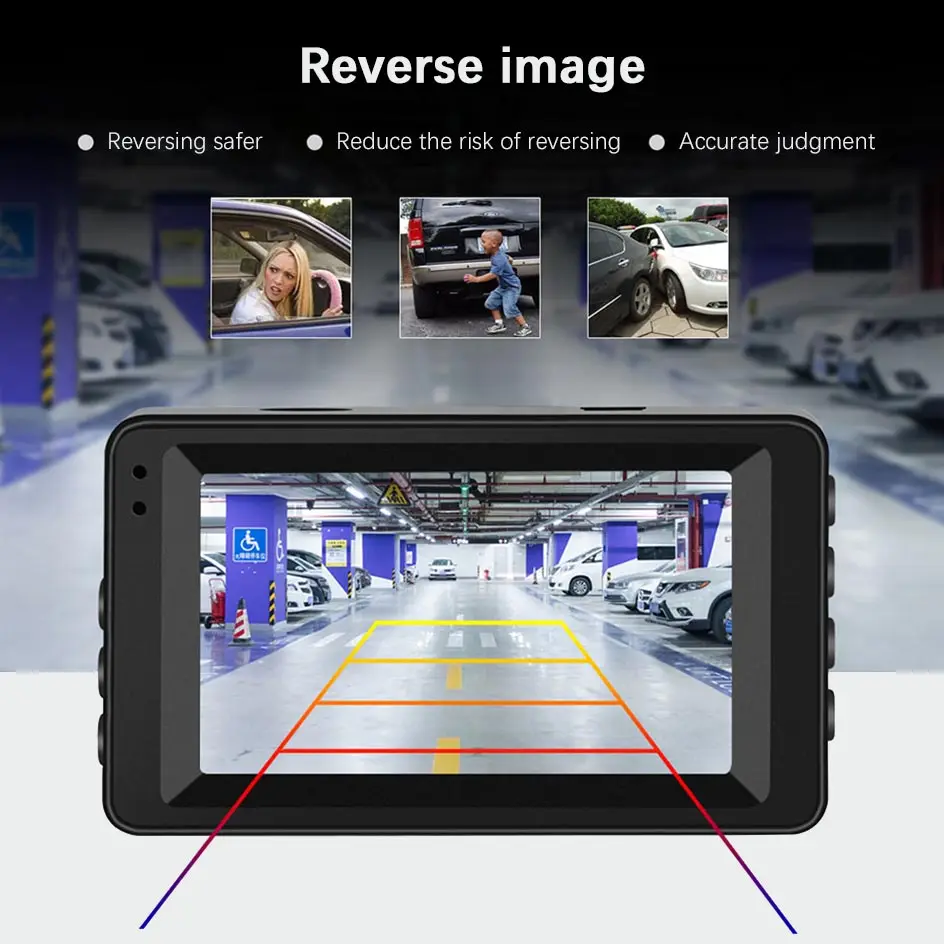 Dash Cam Двойной объектив Видеорегистраторы для автомобилей Камера Full HD 1080P видео регистратор парковка Регистраторы 3 дюймов ЖК-дисплей Передний+ задний Ночное видение