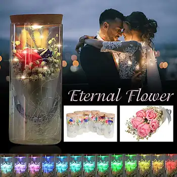 

Enchanted Rose LED Flashing Remote Control Romantic Artificial Preserved Decorative Flower Wedding Birthday Valentine's Day Gift