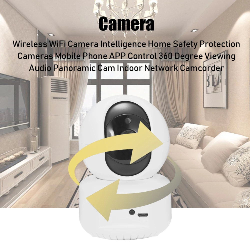

Wireless WiFi Camera Intelligence Home Safety Protection Cameras Mobile Phone APP Control 360 Degree Viewing Audio Panoramic