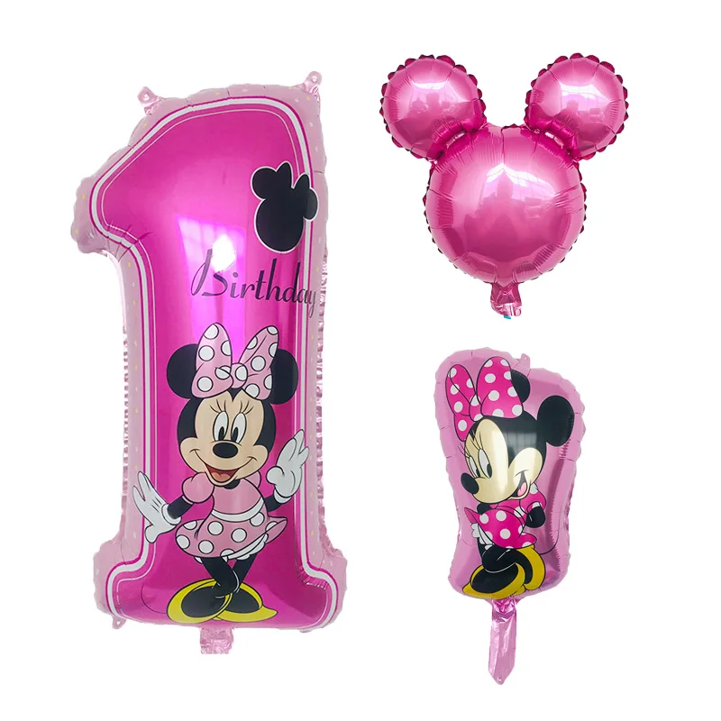 pink-3pcs Микки и Минни Маус серии комплект надувные шары mickey Мышь вечерние globos День Святого Валентина день детей день рождения вечерние украшения Детские воздушные шары оптом - Цвет: pink-3pcs