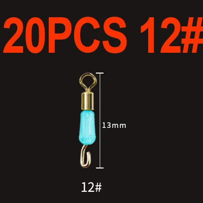 20pcs size 12 JIGEECARP 20 шт. Карп силиконовые Вертлюги для рыбалки быстрая замена поворотный желтый Карп рыболовные аксессуары баррель терминал снасти - Цвет: 20pcs size 12
