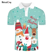 Новые поло дизайнерские рубашки поло смешные мужские летние топы 3d рубашки с изображением новогодней елки поло для мужчины хип хоп топы рубашки поло