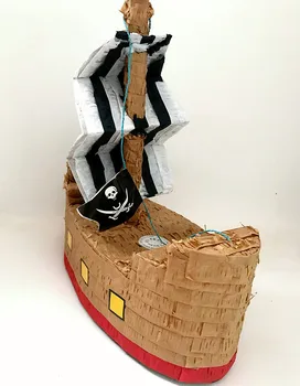 

Pirate Boat Pinata with Confetti Fillings Birthday Party Decorations Sea Theme Events Game Beating Props Easter Party Supplies