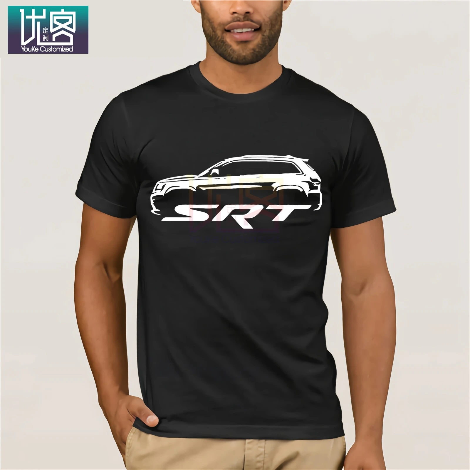 

2011-16 Jeep Grand Cherokee SRT SRT8 Outline Design T-shirt NEW FREE SHIPPING T SHIRT Casual Short Sleeve Top Vintage Crew Neck