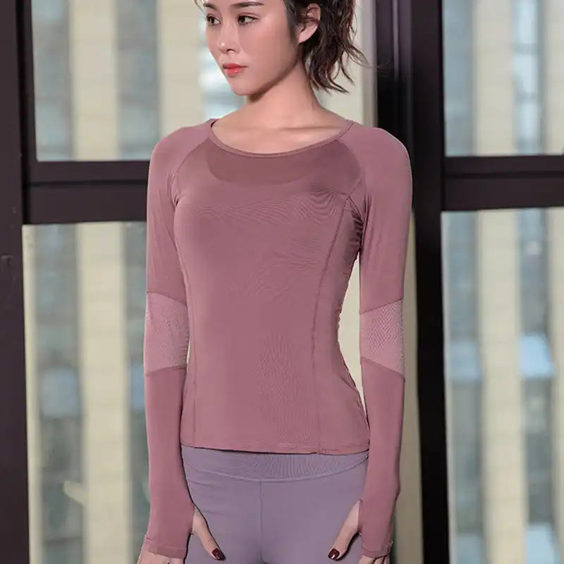 21新ブルーブラックローズスポーツトップスジム女性tシャツシャツ女性長袖ヨガトップメッシュレディースジムトップスポーツウェアトップス女性 ヨガシャツ Aliexpress
