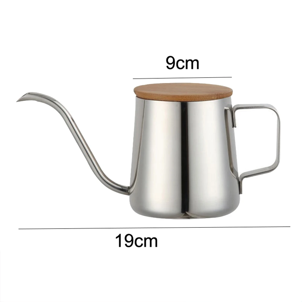 350 мл кофейники из нержавеющей стали длинный узкий носик чайник с носиком заварник для кофе, чая деревянная крышка горшок для заваривания кофе кухонные инструменты