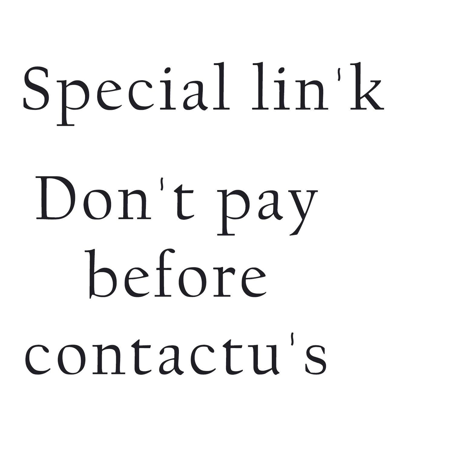 

special link for payment