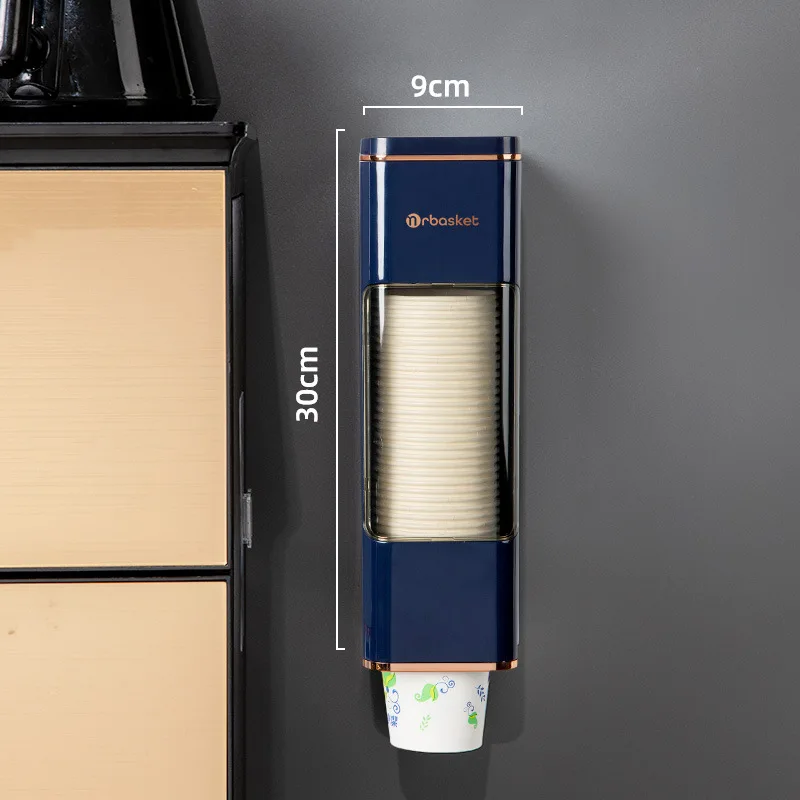 Gold plated disposable cup picker paper cup holder mug automatic picker no hole punch wall mounted water dispenser shelf