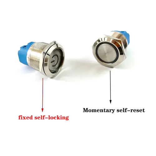 12/16/19/22mm Waterproof Metal Push Button Switch LED Light Momentary Latching Car Engine Power Switch 5V 12V 24V 220V Red Blue - Image 3