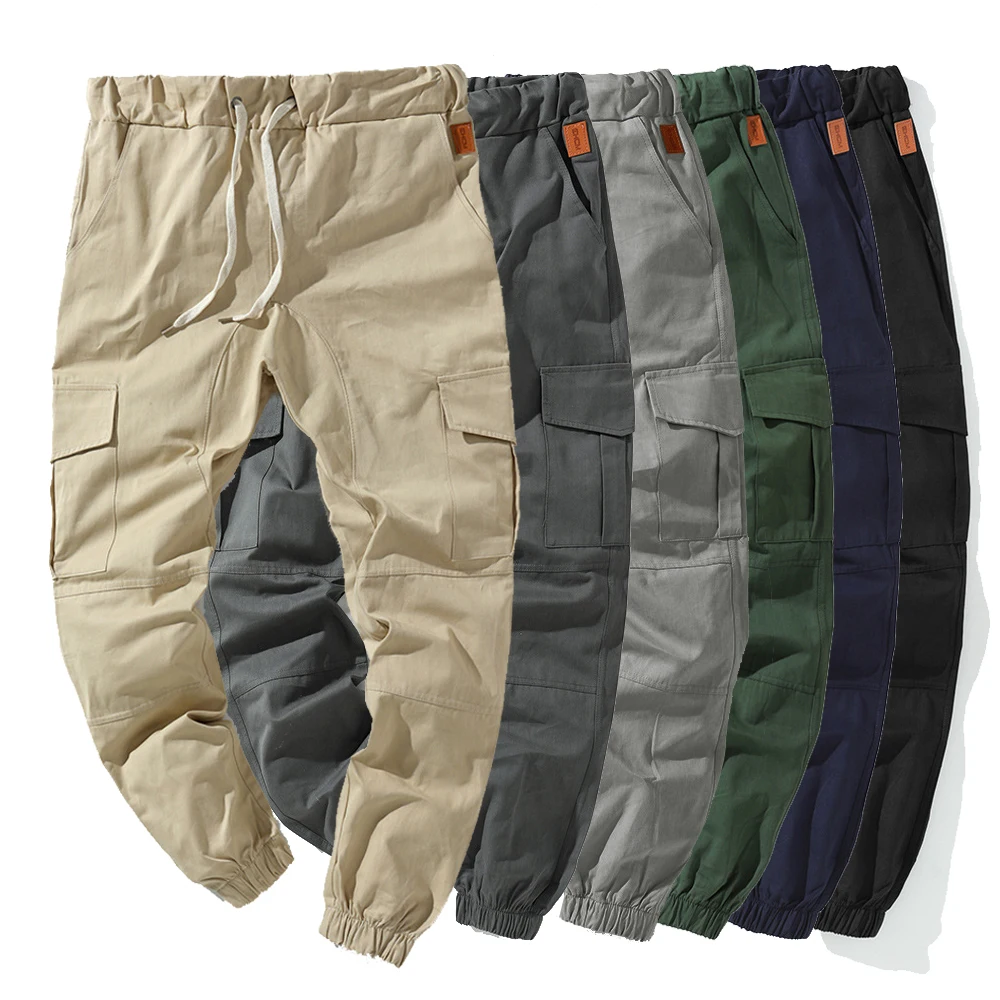Fashion Pants Men Drawstring Sweatpants Cargo Elastic Waist