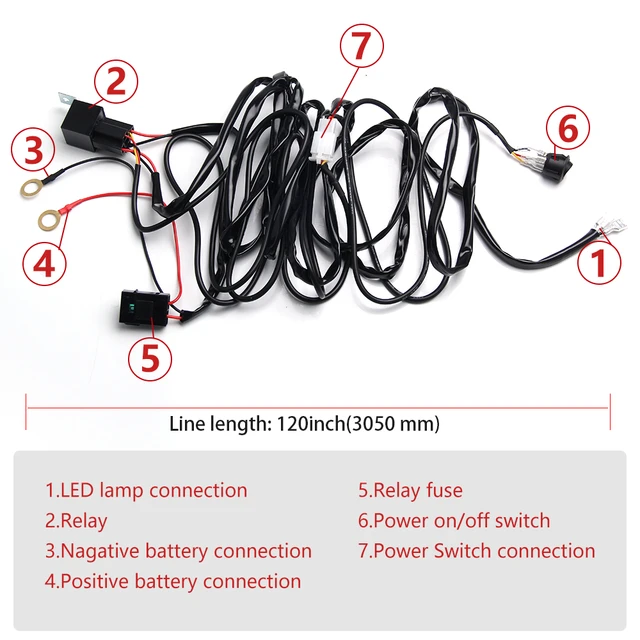 Câble relais avec interrupteur mobile pour Barre LED - 1 connecteur