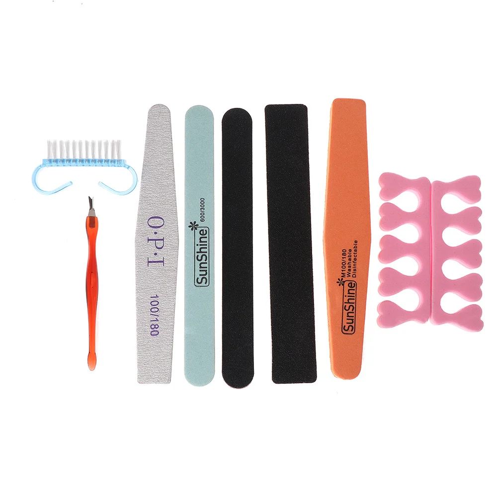 8 шт./компл. пилка для дизайна ногтей блок педикюрные скрабы палка полировка маникюра шлифовальный носок сепаратор удаление ороговевшей кожи набор инструментов для ухода