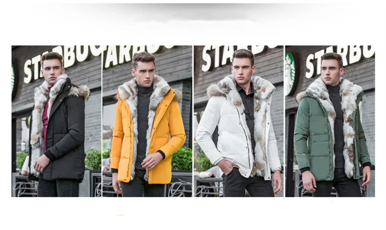 2019 Winter Parkas Men's and Women's  thicken Hooded Coats Fur Collar  high quality White Duck Down Jacket men black puffer