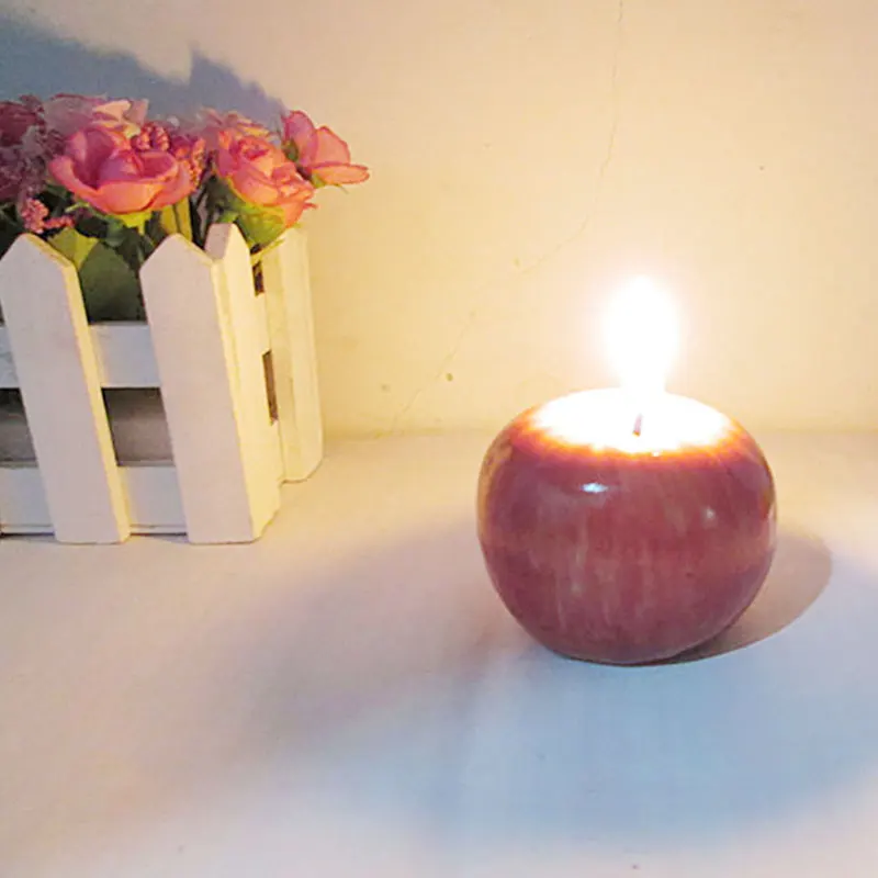 Christmas Creative Fruit Shaped Candles Romantic Green Apple Candle Party Gifts Wedding Gift Home Decor 4PCS
