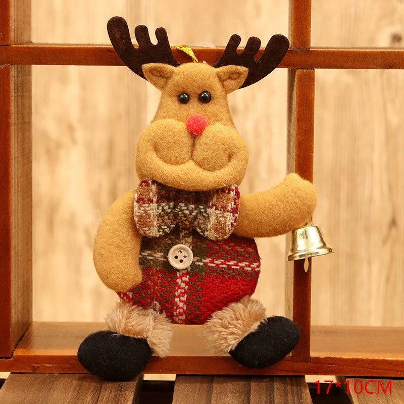 Elk Год, милые рождественские куклы Санта-Клаус/снеговик/Лось Noel, Рождественское украшение для дома, Рождественский Navidad, детский подарок - Цвет: Elk