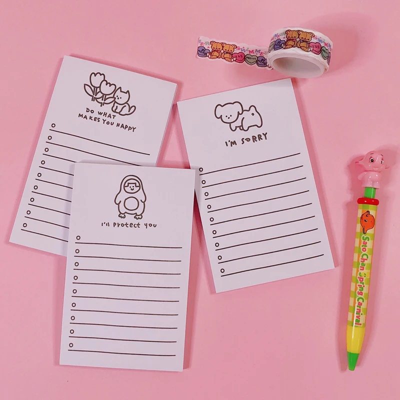 

50 Sheets Creative Plan Sticky Notes Student Planner Stickers Memo Pad To Do List Diary School Non sticky Notepad Stationery