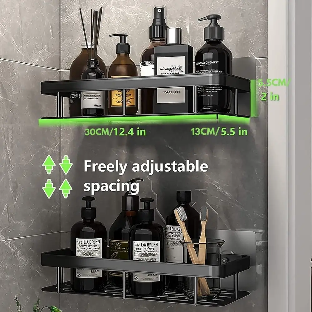 Thicker Bathroom Shelves Without Drilling Rustproof Aluminum - Temu