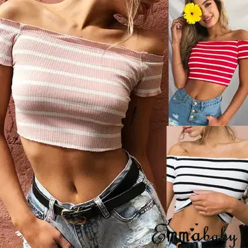 

Sexy Women Casual Off Shoulder Tank Top Vest Sleeveless Crop Tops Shirt