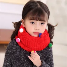 Зимний теплый шарф, вязаные шерстяные кольца из пряжи, детский слюнявчик, шарфы для мальчиков и девочек, детская одежда с воротником, аксессуары