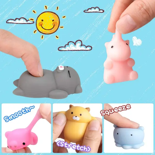 10Pcs/set Mochi Squishy Toys Mini Squishies Kawaii Animal Squishys Party  Easter Gifts for Kids Stress Relief Toy 3