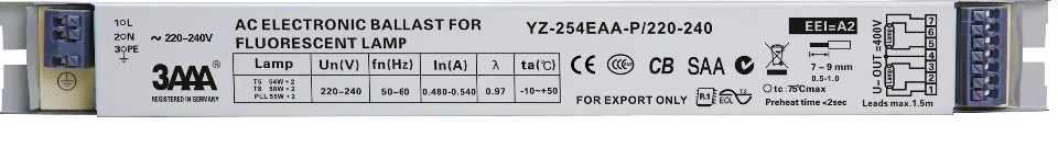 3AAA YZ-254EAA 220-240V 2*54W T5 электронные балласты для HO Φ лампа аквариума 58W * 2 T8 выпрямитель