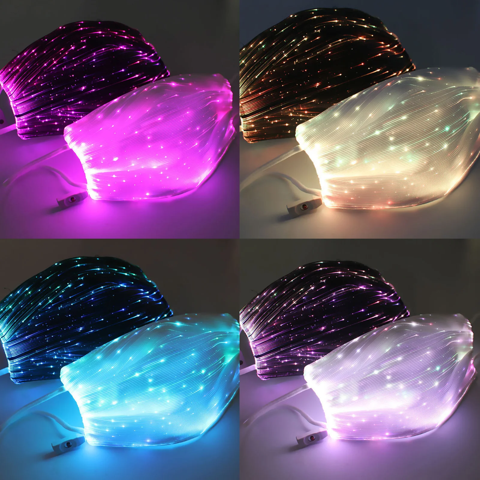 Вечерние светодиодный маска светящаяся для лица 7 цветов светильник вверх