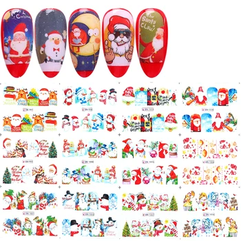 

12 Style NEW Winter Christmas Slider Nail Decals Nail Art Sticker DIY Manicure Water Accessory Transfer Foil Xmas Gift