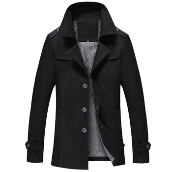 

Men's Windbreakers Brand Overcoat Fashion Casual Trench Slim Fit Business Coat Colors Spring and Autumn PLus Size Gent Life