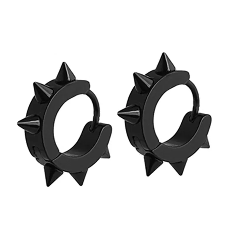 New Arrival Stud Ear Stud Fashion 316L Statinless Steel Fancy Jewelry Wide 4mm  Hoop Earring Punk Hip Hop 3
