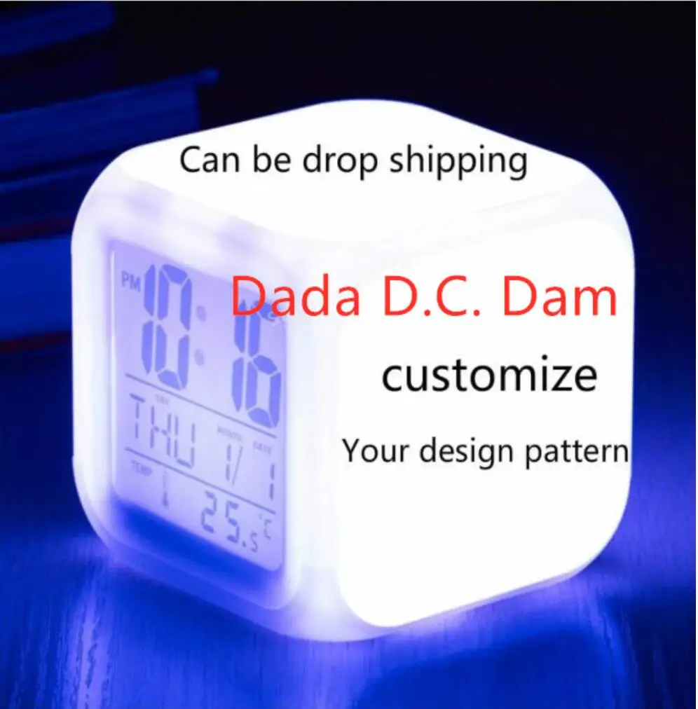 Digital clock 7 color LED Alarm Clock custom link|Alarm Clocks ...