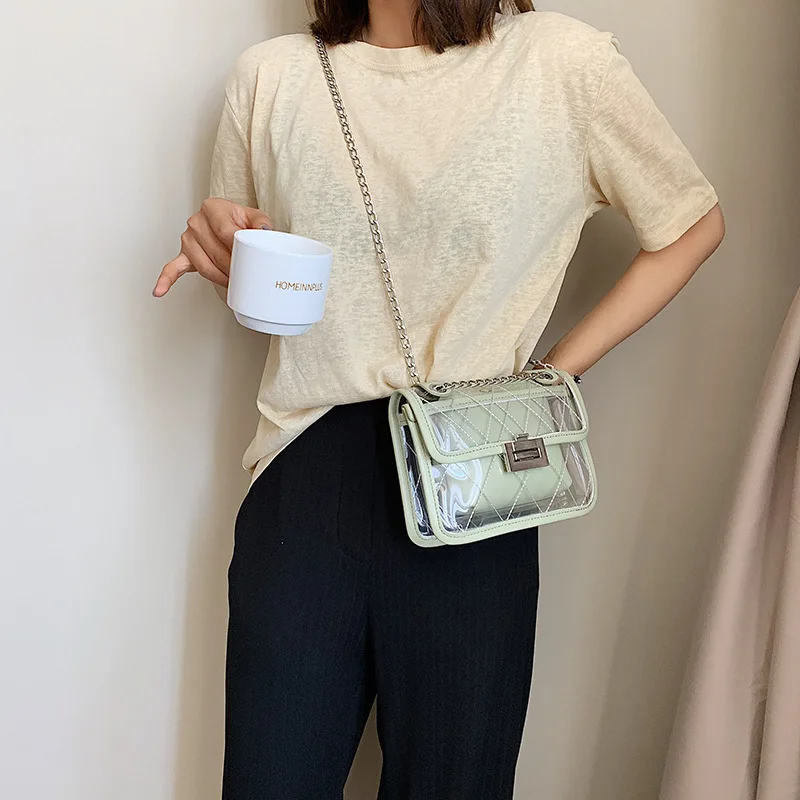 

Shangxin inclined Korean fashion transparent jelly bag in summer of 2019
