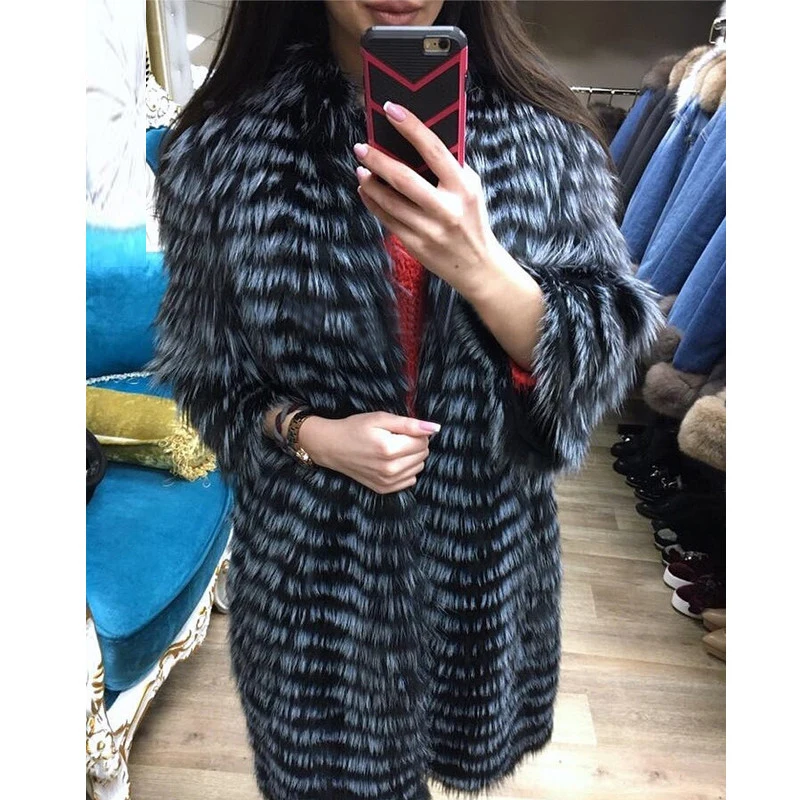 Новая модная шуба из натурального Лисьего меха, женская зимняя меховая куртка из натуральной кожи, шуба из лисьего меха, Женская FC-143 с коротким рукавом