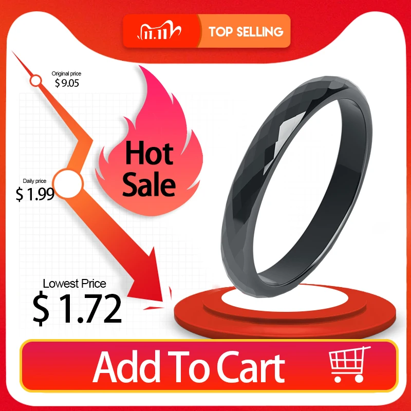 Finger ring wedding rings wedding ring ceramic ring 3 MM Light Black White Ceramic Rings For Women Men Smooth Cut Surface Ceramic Jewelry Male Ring Fashion Wedding Ring