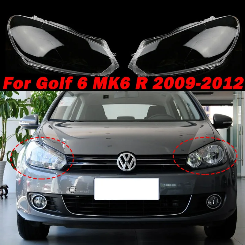 

Car Headlight Headlamp Lens Lamp Cover Lampshade for Golf 6 MK6 R 2009-2012
