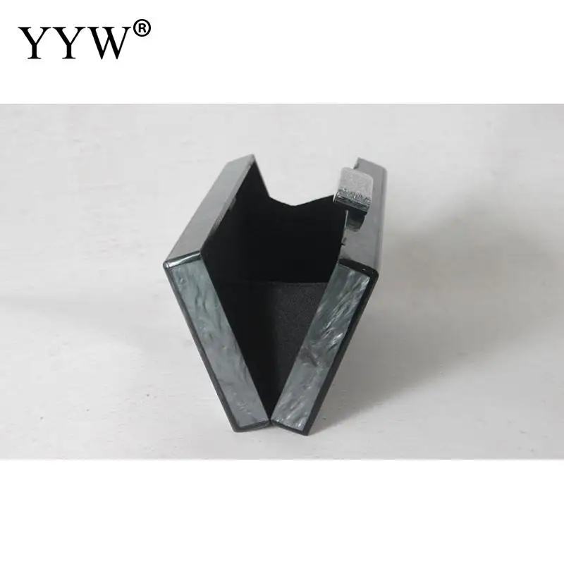 Dark Gray Acrylic Box Geometry Clutch Evening Bag Elegent Chain Women Handbag For Party Shoulder Bag For Wedding Dating Party