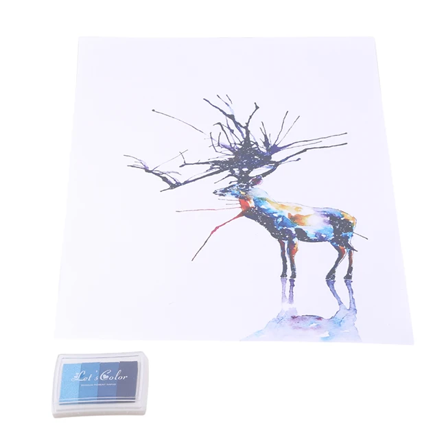 Blue Elk Персонализированная Картина на холсте с отпечатком пальца, свадебное дерево, гостевая книга, свадебные подарки, сделай сам, украшение для вечеринки на день рождения - Цвет: Blue Elk