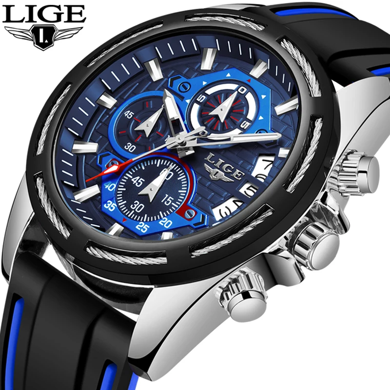 

Relogio Masculino 2019 LIGE New Mens Watches Top Luxury Brand Unique Sports Watch Men's Quartz Date Clock Waterproof Chronograph