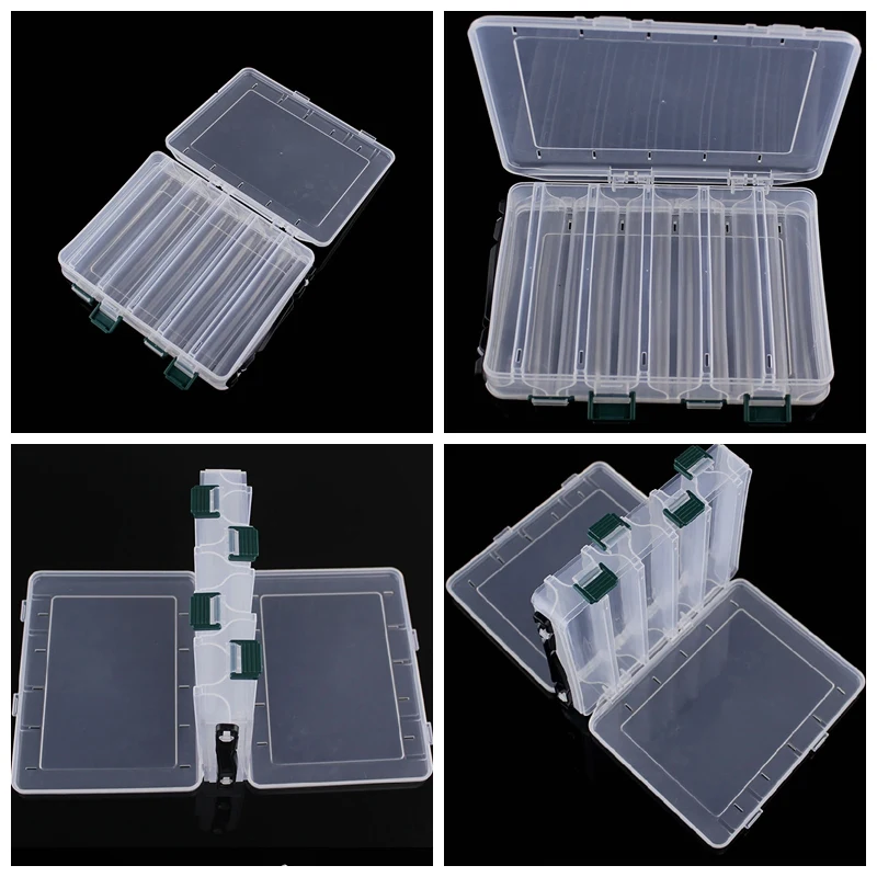 High Quality Double Sided Plastic Baits Lure Case Transparent Fishing Box Fly Fishing Tackle Storage Container Fishing Supplies