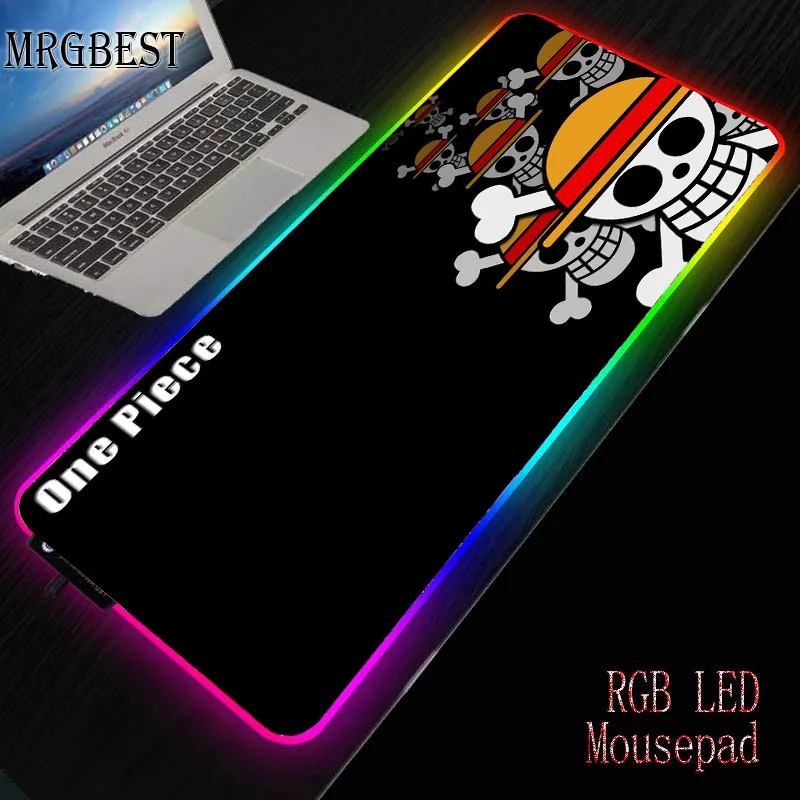 Большой резиновый нескользящий коврик для мыши MRGBEST с аниме-рисунком RGB