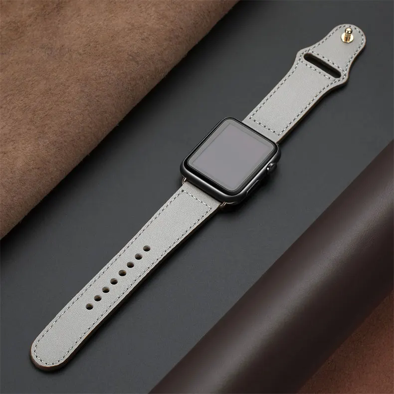 Натуральная кожа петля ремешок для apple watch band 44 мм 40 мм, 42 мм, 38 мм, версия наручных часов iwatch apple watch 5/4/3/2/1 ремешок браслет аксессуары для часов