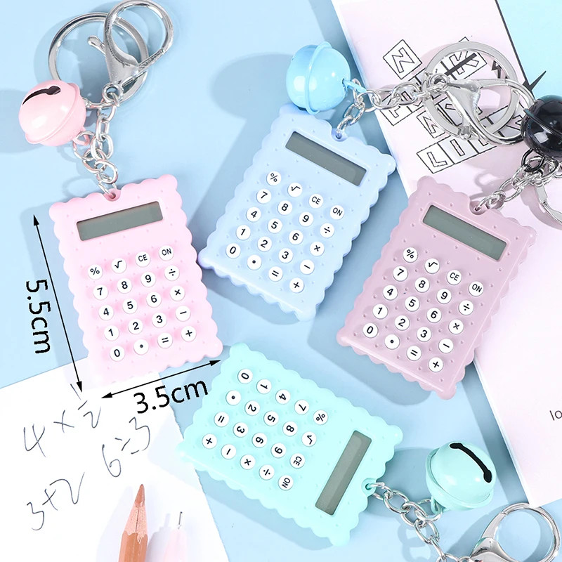 1pc Portable Kawaii Mini Calculator Pocket Size 8 Digits Display Cartoon Mini Ultra-thin Button Cute Calculator School Supplies