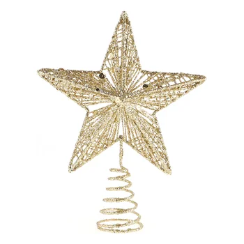 

1Pc Exquisite Iron Art Ornament Beautiful Tree Star for Christmas (Golden)