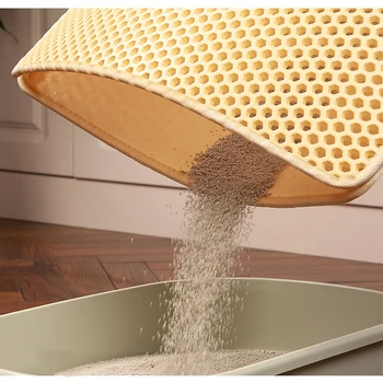 

Petshy Waterproof Double Layer Cat Litter Mat EVA Cat Litter Trapper Pad Solid Color Pet Litter Catcher Mat Pet Clean Products
